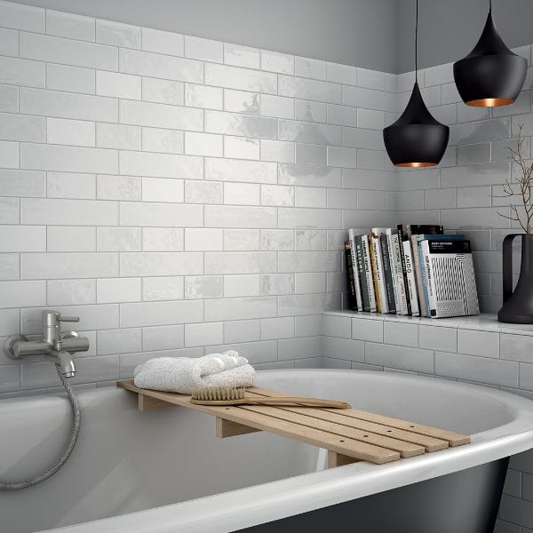DSS Tile EQU0001 COTTAGE SUBWAY WHITE GLOSS 75X150MM Made in Spain