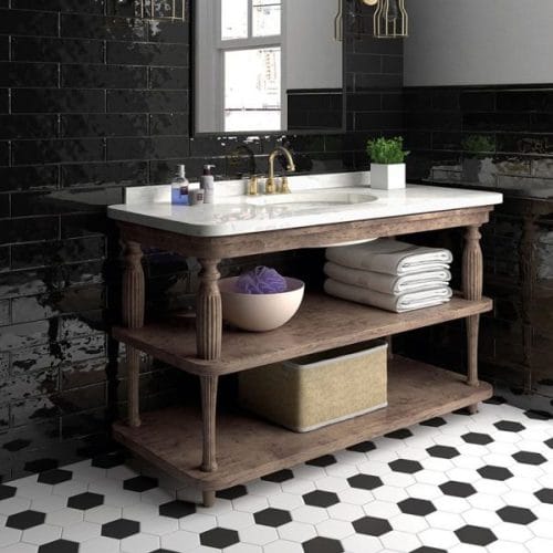 EQU0005 COTTAGE SUBWAY BLACK GLOSS 75X150MM Made In Spain