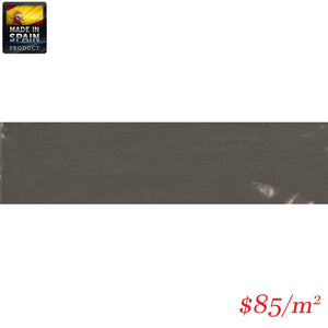 EQU0006 COTTAGE SUBWAY DARK GREY GLOSS 75X300MM Made In Spain