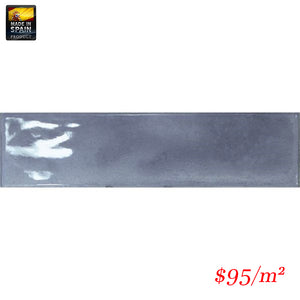 EQU0016 SPLENDOURS SUBWAY BLUE NIGHT GLOSS 75X300mm Made In Spain