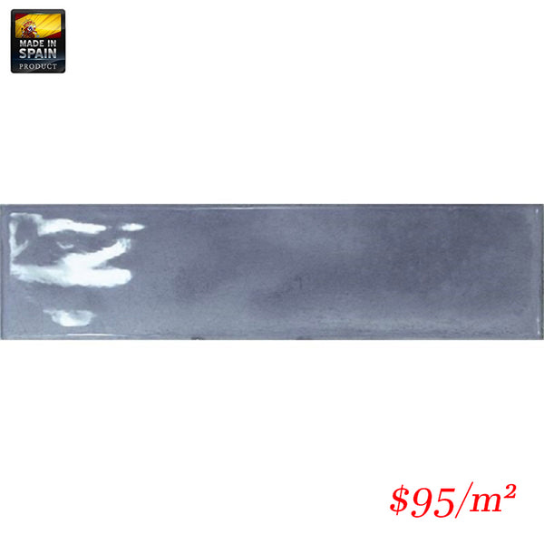 EQU0016 SPLENDOURS SUBWAY BLUE NIGHT GLOSS 75X300mm Made In Spain