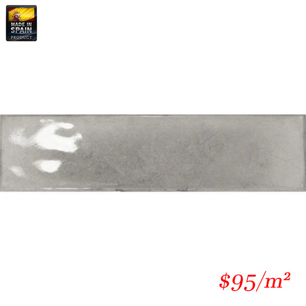 EQU0017 SPLENDOURS SUBWAY GREY GLOSS 75X300mm Made In Spain