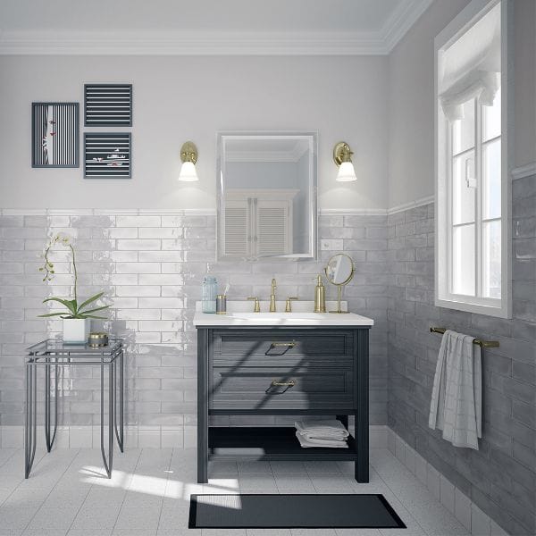 DSS Tile EQU0017 SPLENDOURS SUBWAY GREY GLOSS 75X300mm Made In Spain