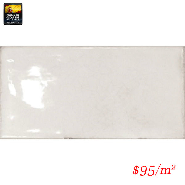 EQU0020 SPLENDOURS SUBWAY WHITE GLOSS 75X150mm Made In Spain