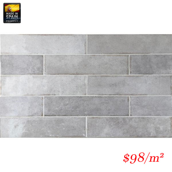 EQU0046 TRIBECA GREY WHISPER GLOSS SUBWAY 60X246MM
