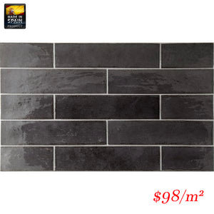 EQU0047 TRIBECA BASALT GLOSS SUBWAY 60X246MM