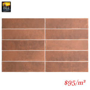EQU0058 ARGILE COTTO MATT SUBWAY 60X246MM Made In Spain