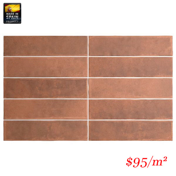EQU0058 ARGILE COTTO MATT SUBWAY 60X246MM Made In Spain