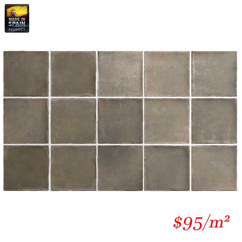 EQU0066 ARGILE CACAO MATT SUBWAY 100X100MM Made In Spain