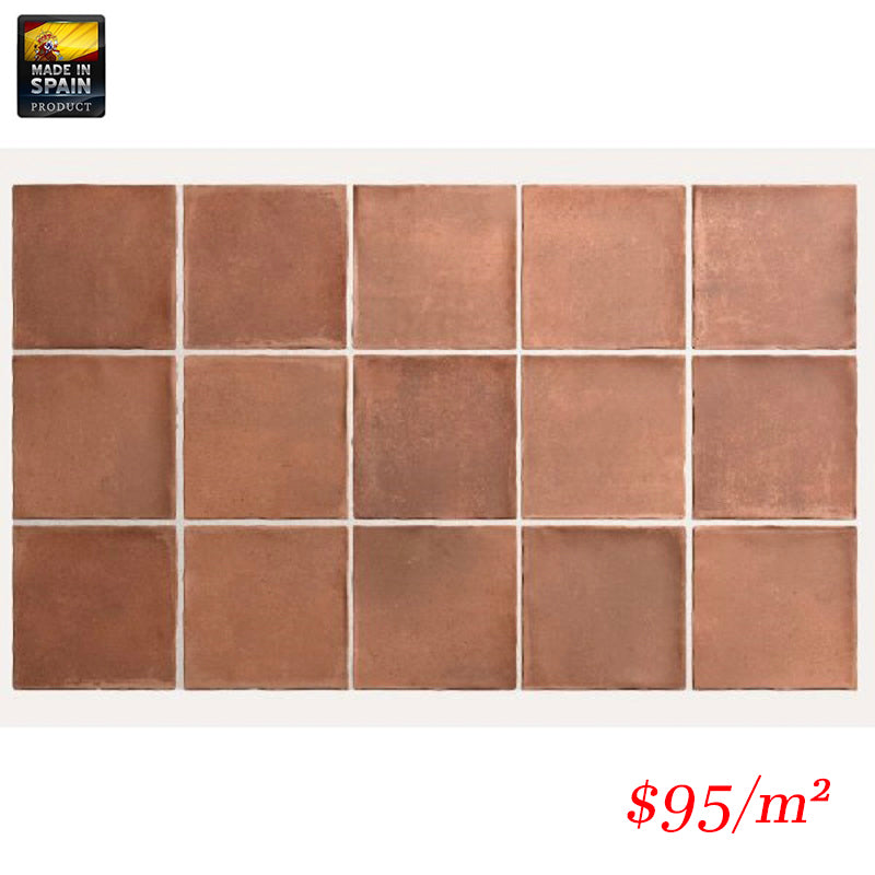 EQU0067 ARGILE COTTO MATT SUBWAY 100X100MM Made In Spain