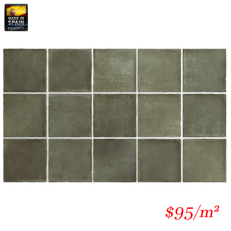 EQU0068 ARGILE KHAKI MATT SUBWAY 100X100MM Made In Spain