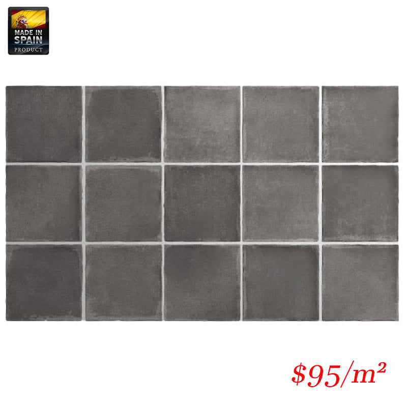 EQU0072 ARGILE DARK MATT SUBWAY 100X100MM Made In Spain