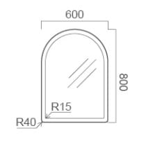 ECT simple MIRO Eclipse608 Arch LED Mirror 600 x 800mm