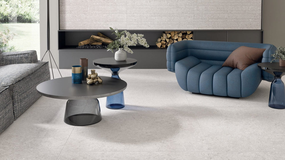 Elbrus White Matt Stone Look Tile 600x1200mm
