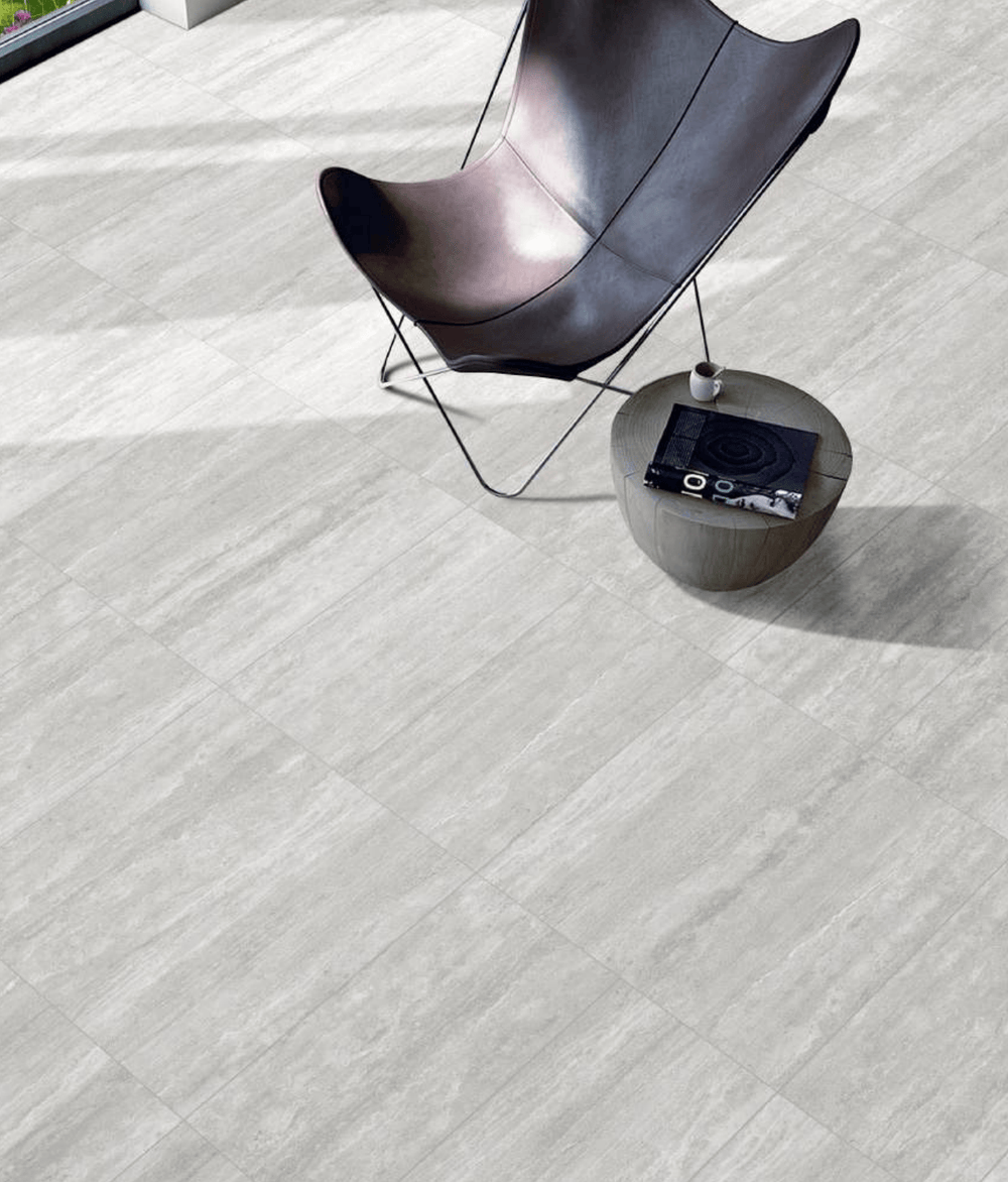 Entiva Travertine Vein Cut Grey Matt P4 Tile 600x600mm