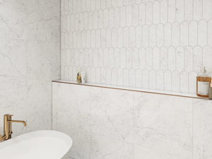 EV Tile Euromarmo Carrara Venatino Honed Feather Mosaic Tile 300x300mm