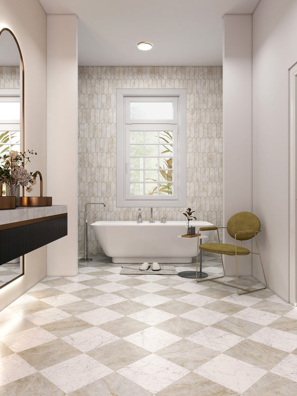 EV Tile Euromarmo Carrara Venatino Honed Glazed Stone Look Tile 300x300mm