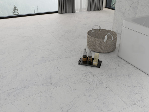 EV Tile Euromarmo Carrara Venatino Honed Glazed Stone Look Tile 600x1200mm