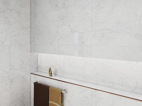 EV Tile Euromarmo Carrara Venatino Polished Glazed Stone Look Tile 600x1200mm