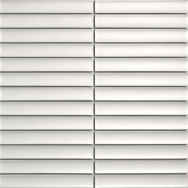 FINGER MOSAIC PLAIN WHITE CONCAVE 20X145 MATT