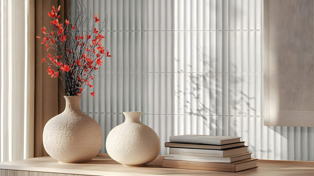 FINGER MOSAIC PLAIN LIGHT GREY CONCAVE 20X145 MATT