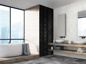 EV Tile Flash Black Gloss Subway Tile 250x60x9mm