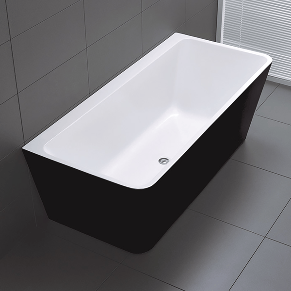 Noveen Bathtubs BTF1700-BLACK-SPA SPA Florence BACK TO WALL SPA BATHTUB 1700x780x600MM