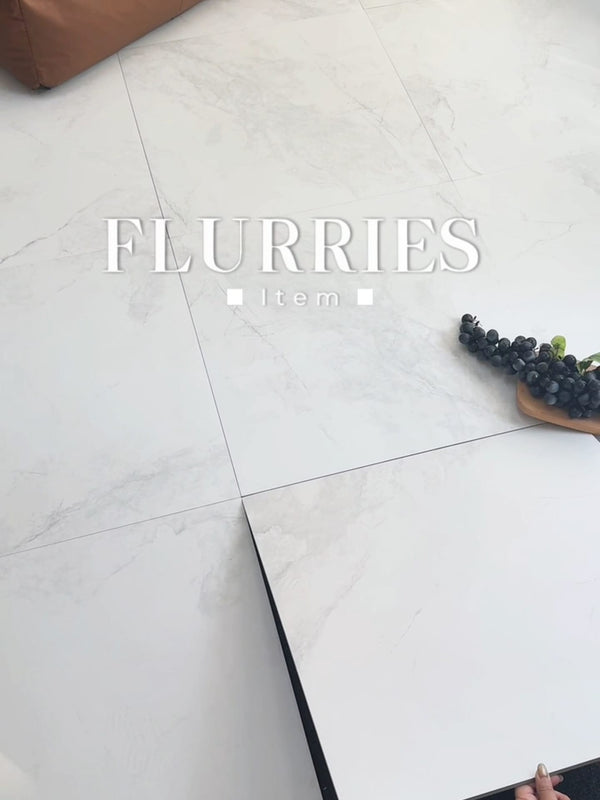 HF Tile Flurries White Matt Tile 600x600mm