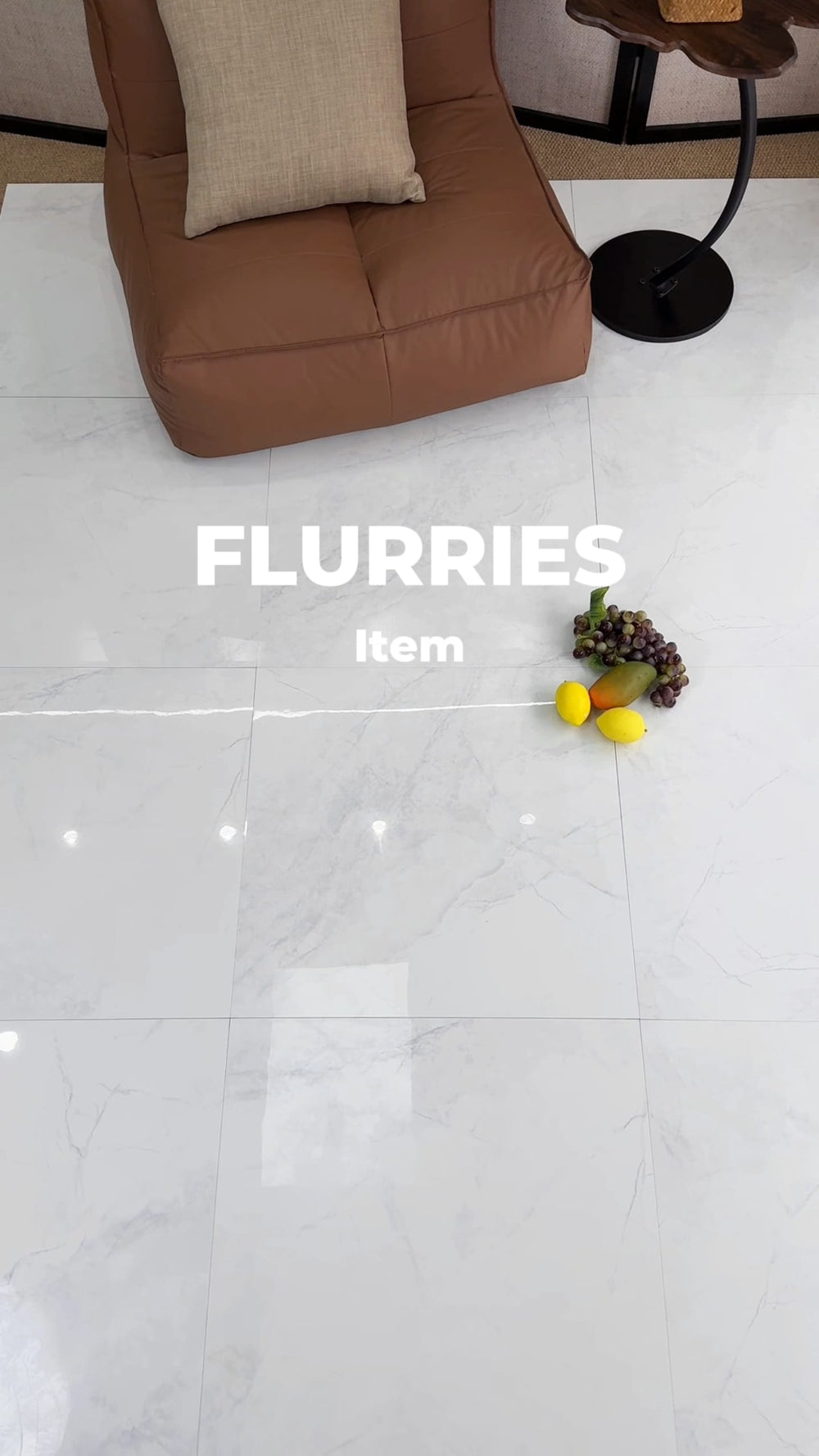 Flurries White Polish Tile 600x600mm