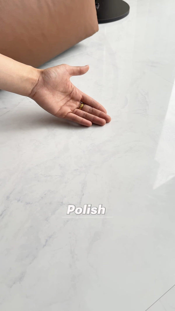 HF Tile Flurries White Polish Tile 600x600mm