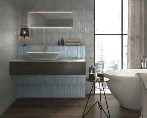 GNS Tile Frost Navy Blue Satin Subway Tile 50X250mm