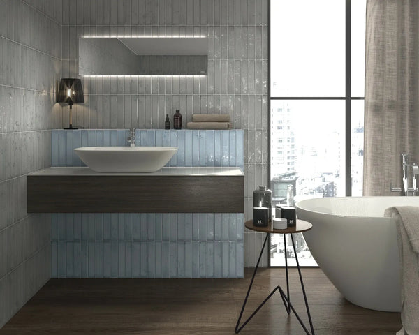 GNS Tile Frost Navy Blue Satin Subway Tile 50X250mm