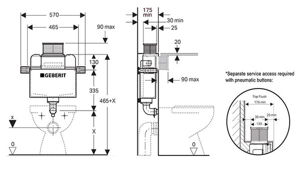 GBT-208-KAPPA — GEBERIT Kappa Concealed cistern (For Floor Pan)