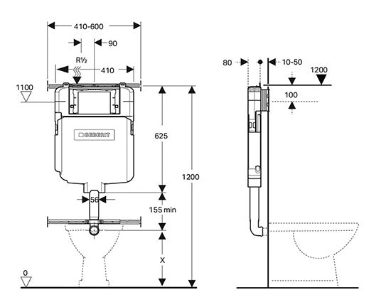 GBT-795-CC — GEBERIT Sigma 8 Concealed cistern (for floor pan)