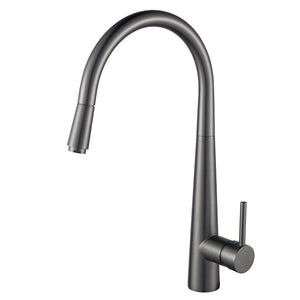 Round Gun Metal Grey Pull Out Kitchen Sink Mixer Tap GM1021.KM