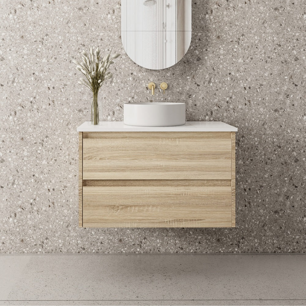 GLEN 900mm Natural Oak Wall Hung Vanity GLEN-WH900