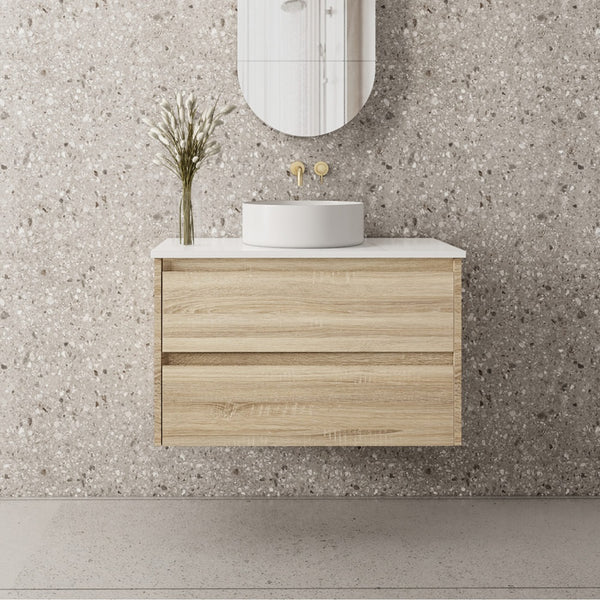 GLEN 900mm Natural Oak Wall Hung Vanity GLEN-WH900