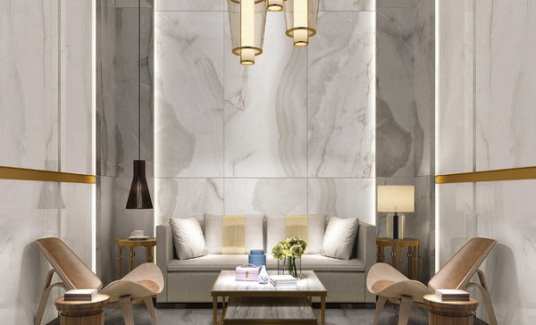 EV Tile Grand Onyx Fantasy Satin Marble Look Tile 600x300x10mm