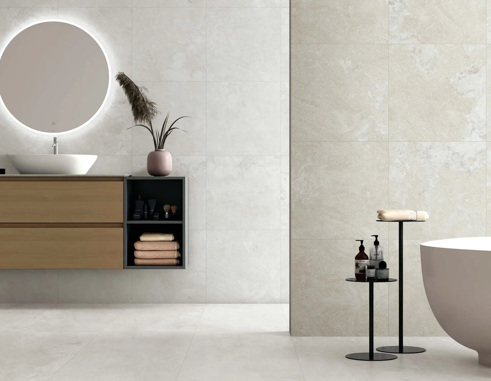 Herman Beige Matt P2 Stone Look Tile 600x600