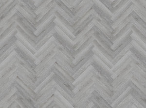 Obsidian 9mm Herringbone Hybrid Floor 625 x 125 x 9.0mm - Grey Leaf