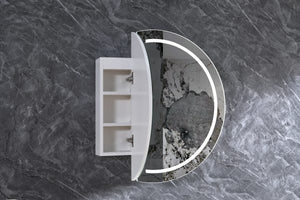 LED RSC-800MW LED Pearl Collection 800*800*130MM Matt White SHAVING CABINET