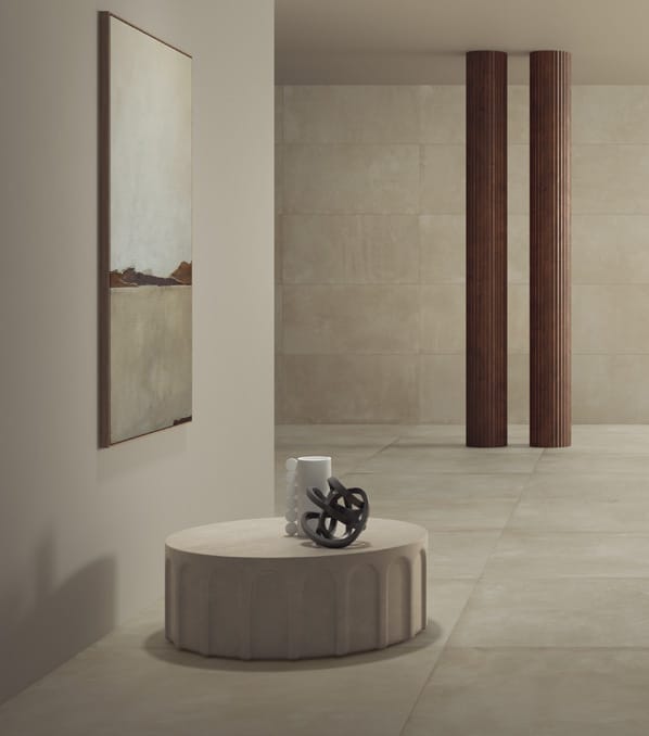 EV Tile Icon Beige Natural Concrete Look Tile 300x600mm Made In Italy