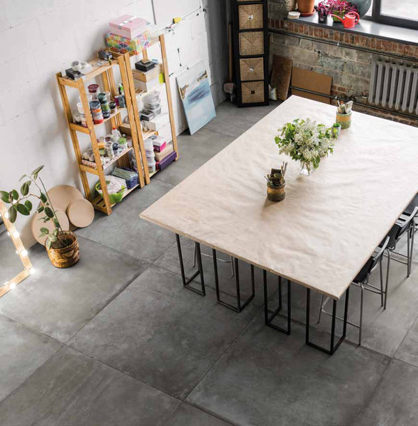 EV Tile Icon Black Natural Concrete Look Tile 600x600mm