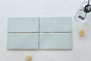 JLA0001	 LODGE SUBWAY WAVY EDGE MATT MINT GREEN 75X150MM 07WCM7M