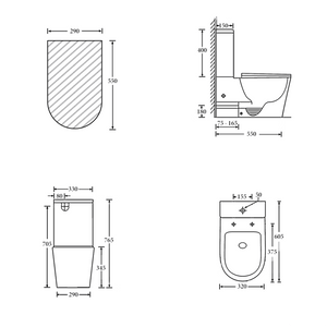 Noveen Toilets T6060 — Junior Rimless Toilet Suite