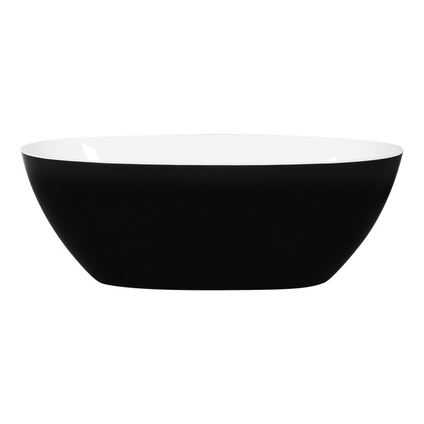 Stella MBBT-5-1500 Free Standing Bathtub Matte Black and White Non Overflow 1500*750*590mm
