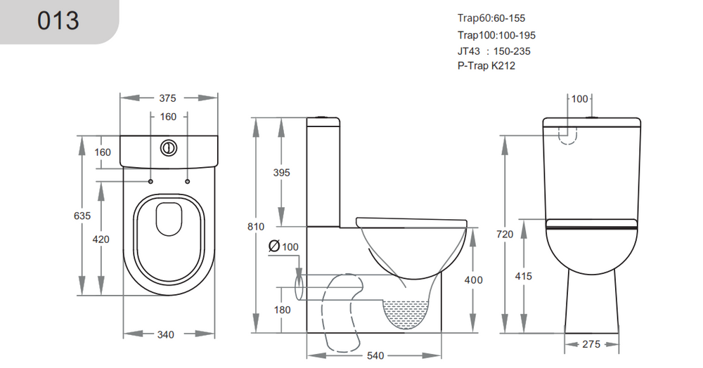 KDK013 — Rio KDK013 Toilet Suite