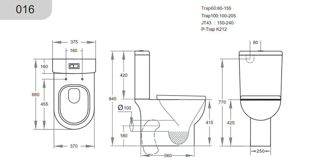 KDK016 — Theo KDK016 Toilet Suite
