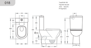 KDK018 — Bela KDK018 Skew Toilet Suite