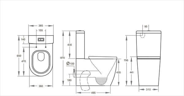 Elvera Ambulant Tornado Toilet Suite Comply withAS1428.1-2009(Clause 16) KDK027